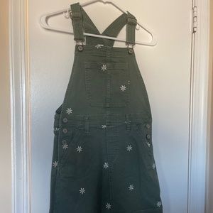 Olive green overall dress